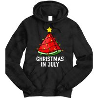 Christmas In July Watermelon Summer Beach Vacation Tie Dye Hoodie