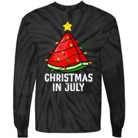 Christmas In July Watermelon Summer Beach Vacation Tie-Dye Long Sleeve Shirt