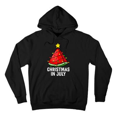 Christmas In July Watermelon Summer Beach Vacation Tall Hoodie