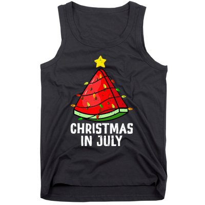 Christmas In July Watermelon Summer Beach Vacation Tank Top