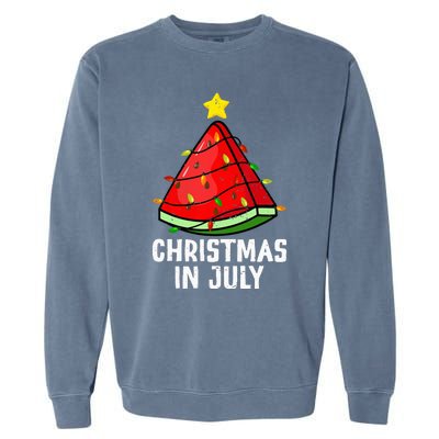 Christmas In July Watermelon Summer Beach Vacation Garment-Dyed Sweatshirt