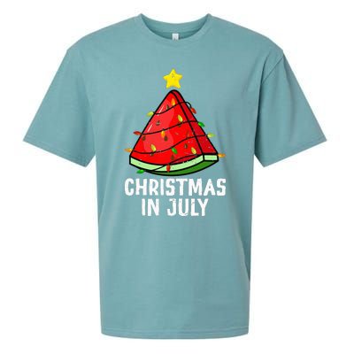 Christmas In July Watermelon Summer Beach Vacation Sueded Cloud Jersey T-Shirt