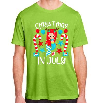 Christmas In July Cute Mermaid Summer Vacation Adult ChromaSoft Performance T-Shirt