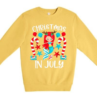 Christmas In July Cute Mermaid Summer Vacation Premium Crewneck Sweatshirt