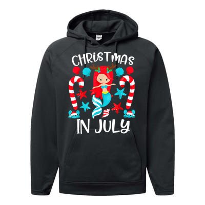 Christmas In July Cute Mermaid Summer Vacation Performance Fleece Hoodie