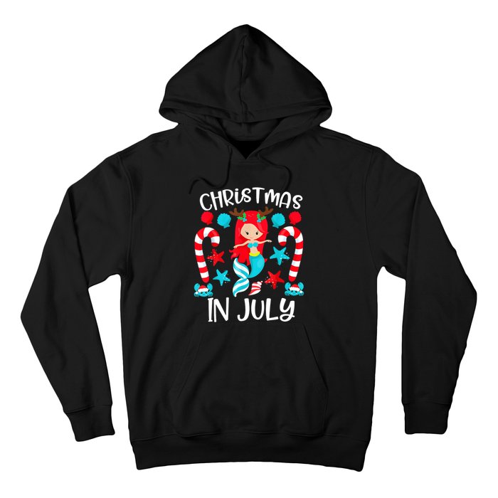 Christmas In July Cute Mermaid Summer Vacation Hoodie