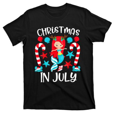 Christmas In July Cute Mermaid Summer Vacation T-Shirt