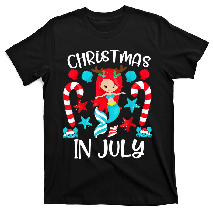 Christmas In July Cute Mermaid Summer Vacation T-Shirt