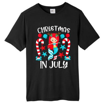 Christmas In July Cute Mermaid Summer Vacation Tall Fusion ChromaSoft Performance T-Shirt