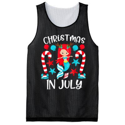 Christmas In July Cute Mermaid Summer Vacation Mesh Reversible Basketball Jersey Tank