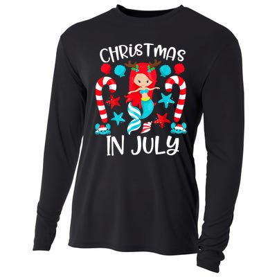 Christmas In July Cute Mermaid Summer Vacation Cooling Performance Long Sleeve Crew