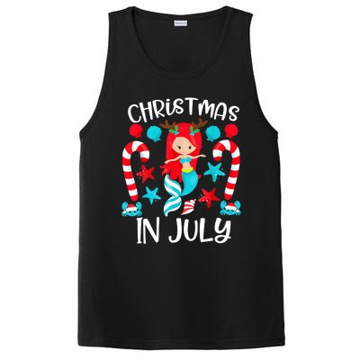 Christmas In July Cute Mermaid Summer Vacation PosiCharge Competitor Tank