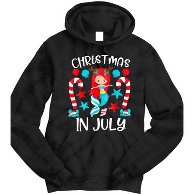 Christmas In July Cute Mermaid Summer Vacation Tie Dye Hoodie