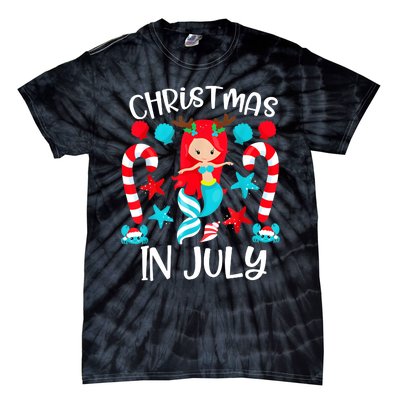 Christmas In July Cute Mermaid Summer Vacation Tie-Dye T-Shirt