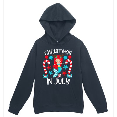 Christmas In July Cute Mermaid Summer Vacation Urban Pullover Hoodie