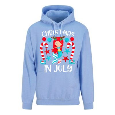 Christmas In July Cute Mermaid Summer Vacation Unisex Surf Hoodie