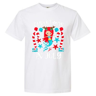 Christmas In July Cute Mermaid Summer Vacation Garment-Dyed Heavyweight T-Shirt