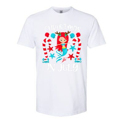 Christmas In July Cute Mermaid Summer Vacation Softstyle CVC T-Shirt