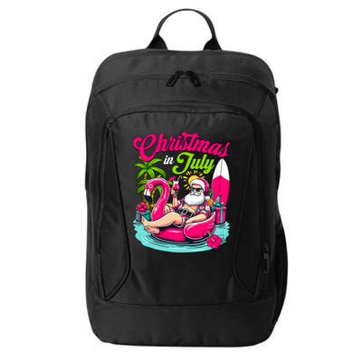 Christmas In July Hawaiian Santa Claus Beach Summer Vacation City Backpack