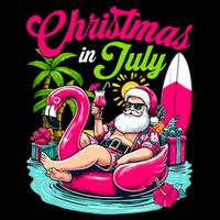 Christmas In July Hawaiian Santa Claus Beach Summer Vacation City Backpack