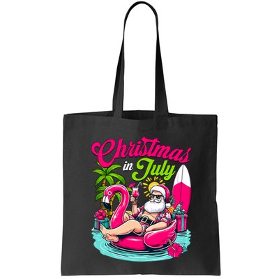 Christmas In July Hawaiian Santa Claus Beach Summer Vacation Bag