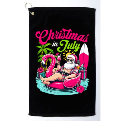 Christmas In July Hawaiian Santa Claus Beach Summer Vacation Golf Towel