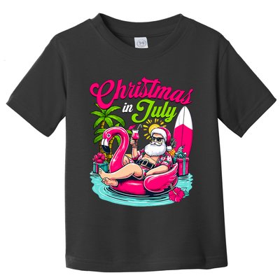 Christmas In July Hawaiian Santa Claus Beach Summer Vacation Toddler T-Shirt