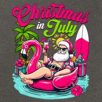 Christmas In July Hawaiian Santa Claus Beach Summer Vacation Cotton Canvas Backpack