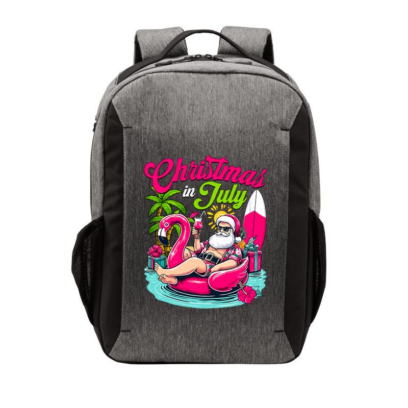 Christmas In July Hawaiian Santa Claus Beach Summer Vacation Vector Backpack
