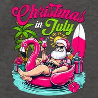 Christmas In July Hawaiian Santa Claus Beach Summer Vacation Vector Backpack