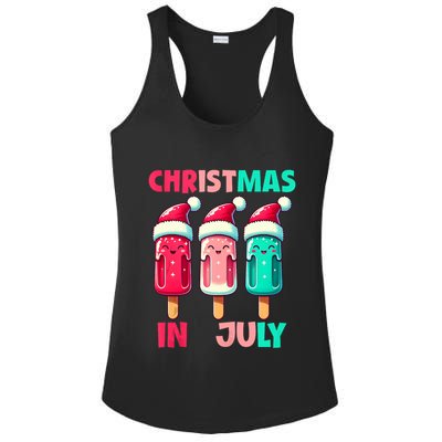Christmas In July Ice Pops In Santa Hat Cute Ladies PosiCharge Competitor Racerback Tank