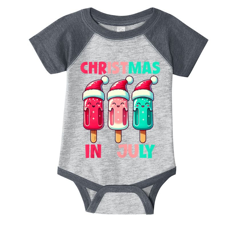 Christmas In July Ice Pops In Santa Hat Cute Infant Baby Jersey Bodysuit