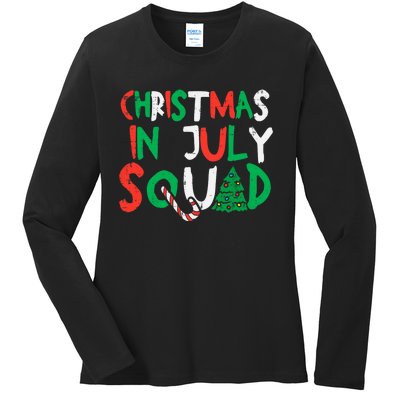 Christmas In July Squad Funny Summer Xmas Ladies Long Sleeve Shirt