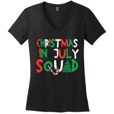 Christmas In July Squad Funny Summer Xmas Women's V-Neck T-Shirt