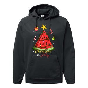 Christmas In July Watermelon Tree Performance Fleece Hoodie