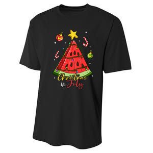 Christmas In July Watermelon Tree Performance Sprint T-Shirt