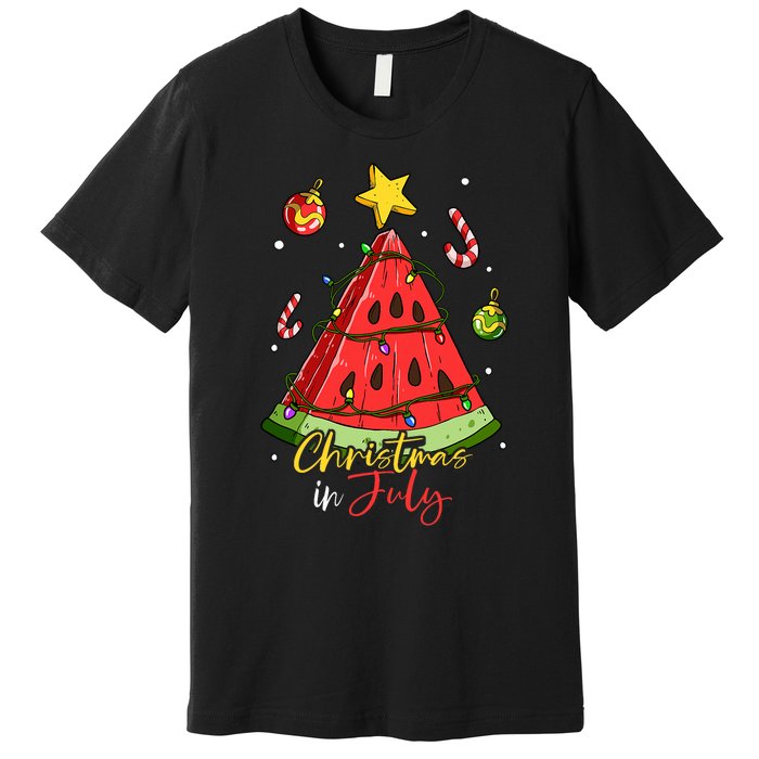 Christmas In July Watermelon Tree Premium T-Shirt