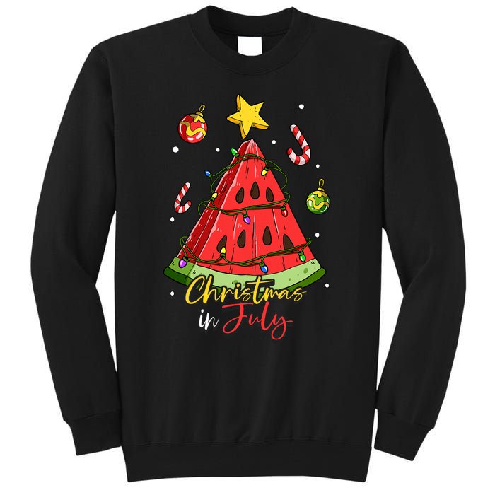 Christmas In July Watermelon Tree Tall Sweatshirt