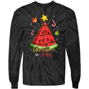 Christmas In July Watermelon Tree Tie-Dye Long Sleeve Shirt