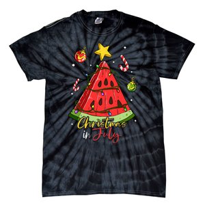 Christmas In July Watermelon Tree Tie-Dye T-Shirt