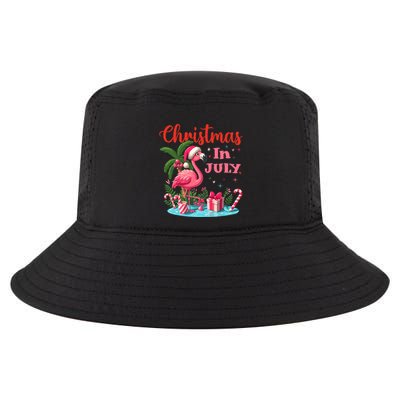 Christmas In July Flamingo Santa Hat Cool Comfort Performance Bucket Hat