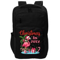 Christmas In July Flamingo Santa Hat Impact Tech Backpack