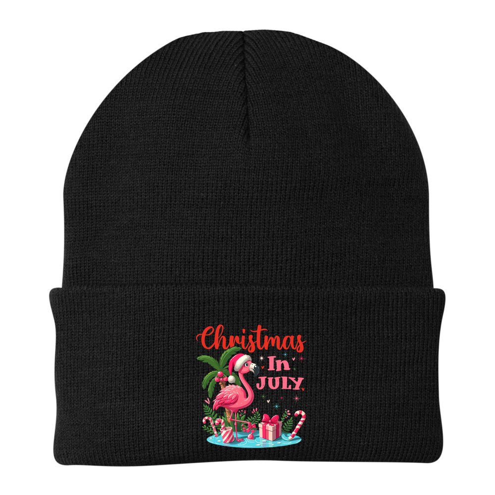 Christmas In July Flamingo Santa Hat Beanie