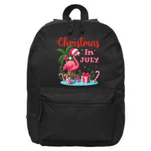 Christmas In July Flamingo Santa Hat 16 in Basic Backpack