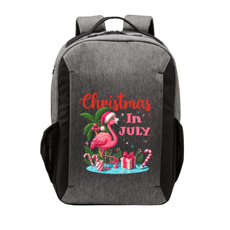 Christmas In July Flamingo Santa Hat Vector Backpack