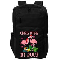 Christmas In July Flamingo Wearing Santa Hat Impact Tech Backpack