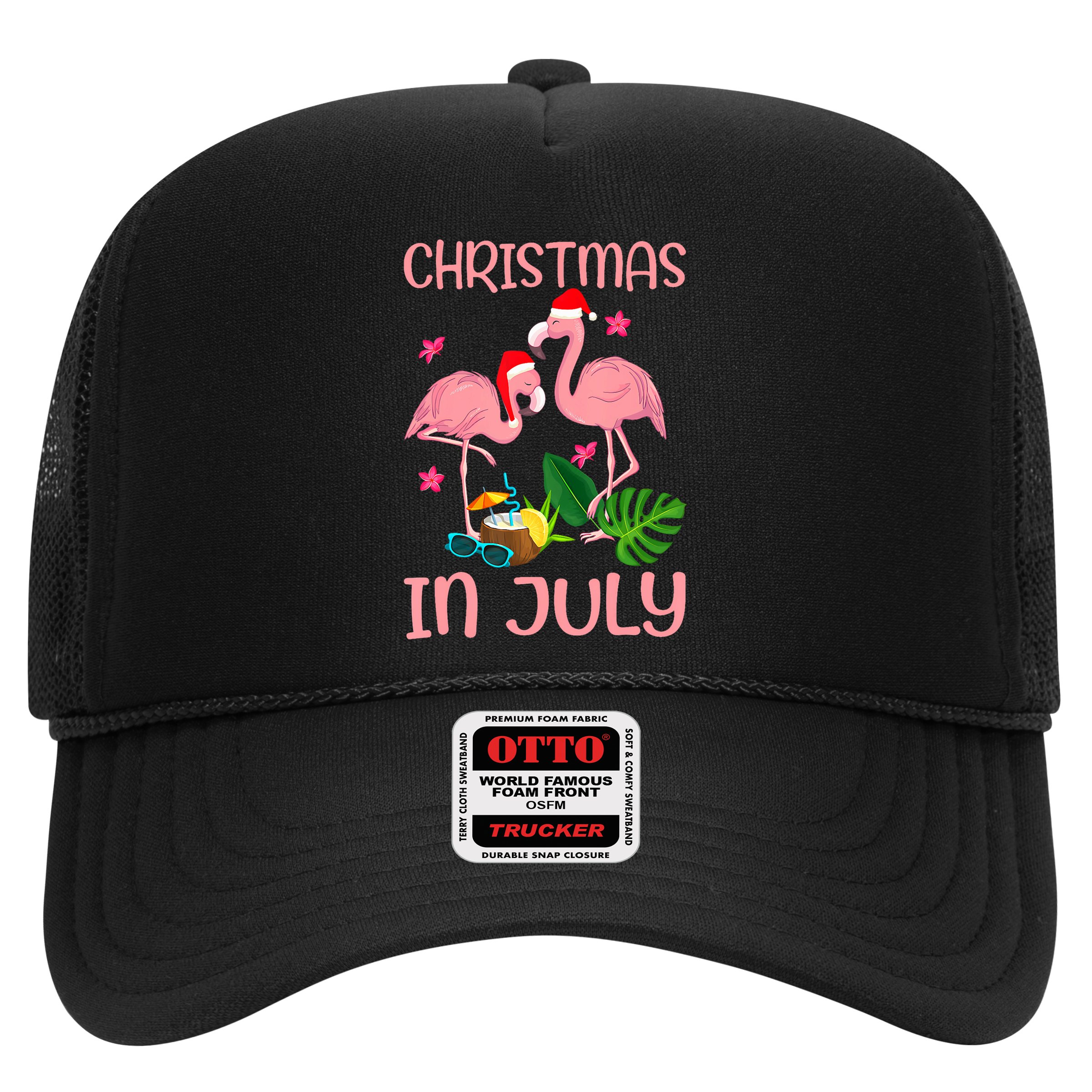 Christmas In July Flamingo Wearing Santa Hat Hat