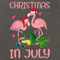 Christmas In July Flamingo Wearing Santa Hat Cotton Canvas Backpack