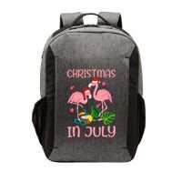 Christmas In July Flamingo Wearing Santa Hat Vector Backpack