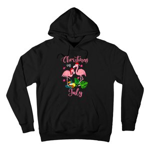 Christmas In July Flamingo With Santa Hat Hoodie